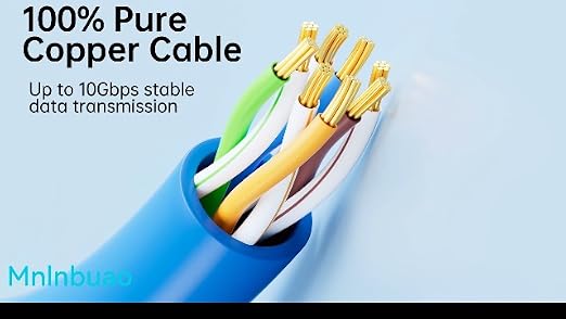Cat6 Slim Patch Cables 0.5 Feet 10-Pack Blue, Cat6a Patch Cables 10Gbps 550MHz High-Speed, Cat 6 Ethernet Cable Pure Copper UTP, Flexible & Thin Patch Cable Cat 6 for Network Cabling