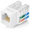 Everest 90 Degree RJ45 Cat6 Keystone Jacks 50-Pack Slim Profile White