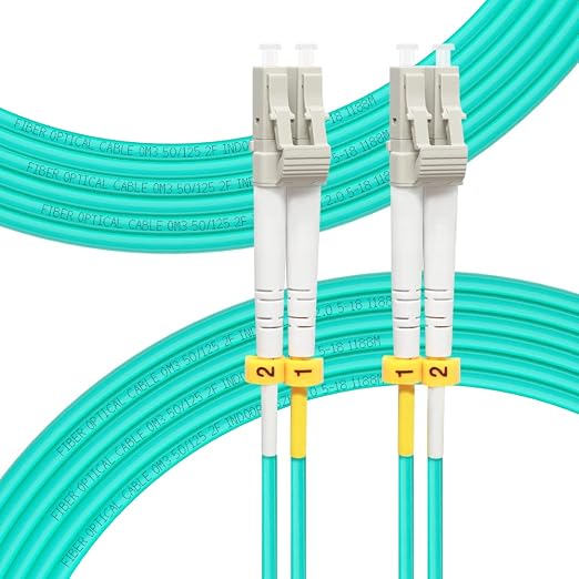LC to LC Fiber Patch Cable OM3 Multimode 15M/49ft 2 Pack