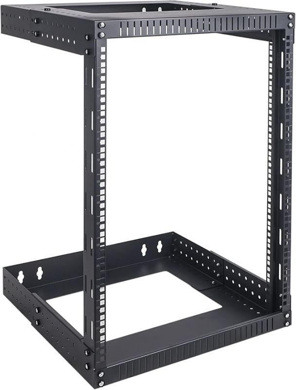 Sound Town 2-Post 15U Wall-Mount Open Frame Server and Network Equipment Rack with Adjustable Depth 12"-20" (ST2PWOR-A15U)