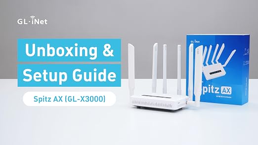 GL.iNet GL-X3000 (Spitz AX) Cellular Gateway 5G Router for House & RV, Wi-Fi 6, Detachable Antennas, Dual-SIM, T-Mobile & AT&T IoT Device Certified, Family/Rural Area/Road Trips