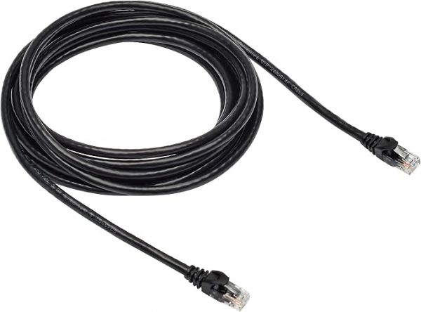Amazon Basics RJ45 Cat 6 Ethernet Patch Internet Network Cable, 10Gbps High-Speed, 250MHz, Snagless, Gold-Plated Connectors, 15 Foot, Black