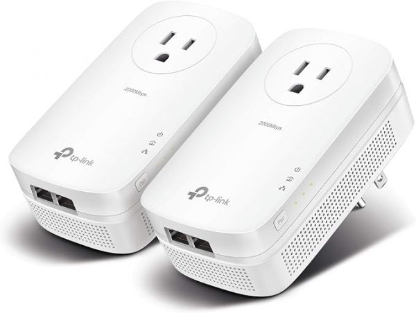 TP-Link AV2000 Powerline Ethernet Adapter, Passthrough, 2 Gigabit Ports