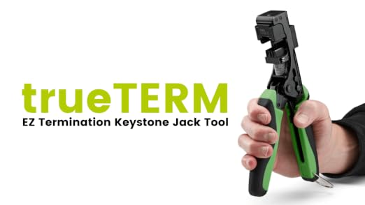 TRUE CABLE 90 Degree RJ45 Keystone Jack Termination Tool, Cat5e/Cat6/Cat6A UTP Ethernet Cable EZ Termination Punch Down for trueCABLE Unshielded Keystone Jacks