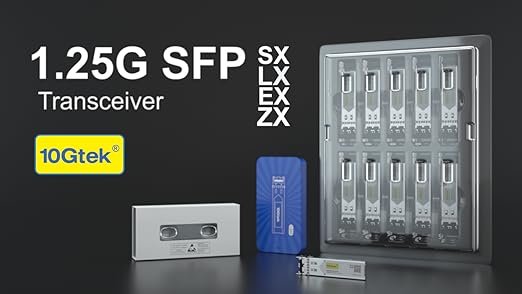 10Gtek 1.25G SFP 1000Base-SX Multimode LC Fiber Transceiver, 850nm MMF, 550m, for Cisco GLC-SX-MMD/SFP-GE-S, Meraki MA-SFP-1GB-SX, Fortinet, Ubiquiti UniFi UF-MM-1G, Mikrotik, TP-Link, Pack of 2