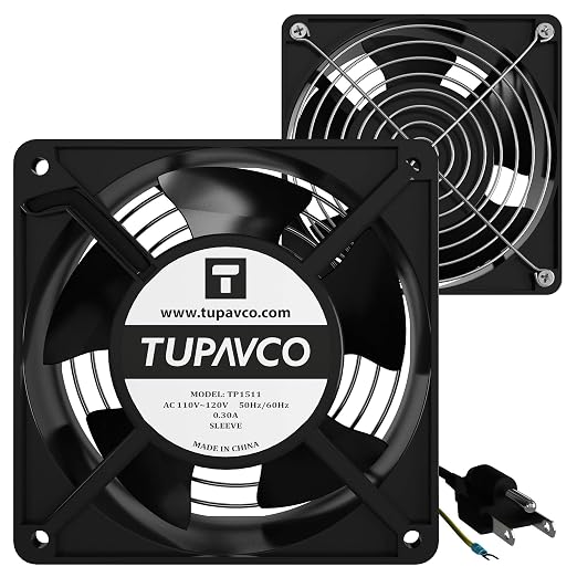 Network Cabinet Fan (2pc Kit) Pair of 120mm 4in Fans 110V - Tupavco TP1511