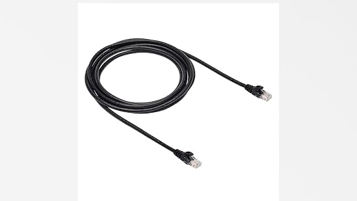 Amazon Basics RJ45 Cat 6 Ethernet Patch Cable, 10Gbps High-Speed, 250MHz, Snagless, Gold-Plated Connectors, 10 Foot, Black Temp