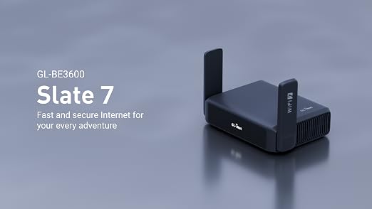 GL.iNet GL-BE3600 Slate 7 Wi-Fi 7 Travel Router Touchscreen 2.5G