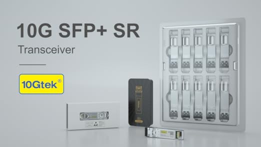 10Gtek 10GBase-SR SFP+ LC Transceiver, 10G 850nm MMF Multimode SFP Module, up to 300 Meters, for Cisco SFP-10G-SR, Meraki MA-SFP-10GB-SR, Ubiquiti UniFi UF-MM-10G, Fortinet, Mikrotik, TP-Link and More